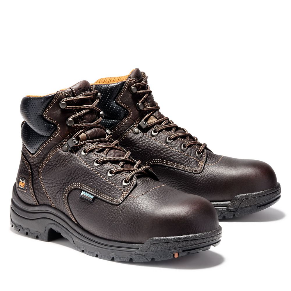 Timberland Μποτακια Εργασίας Ανδρικα Βαθυ Καφε - Pro® Titan® 6\" Comp Toe - Greece 0156483-SO